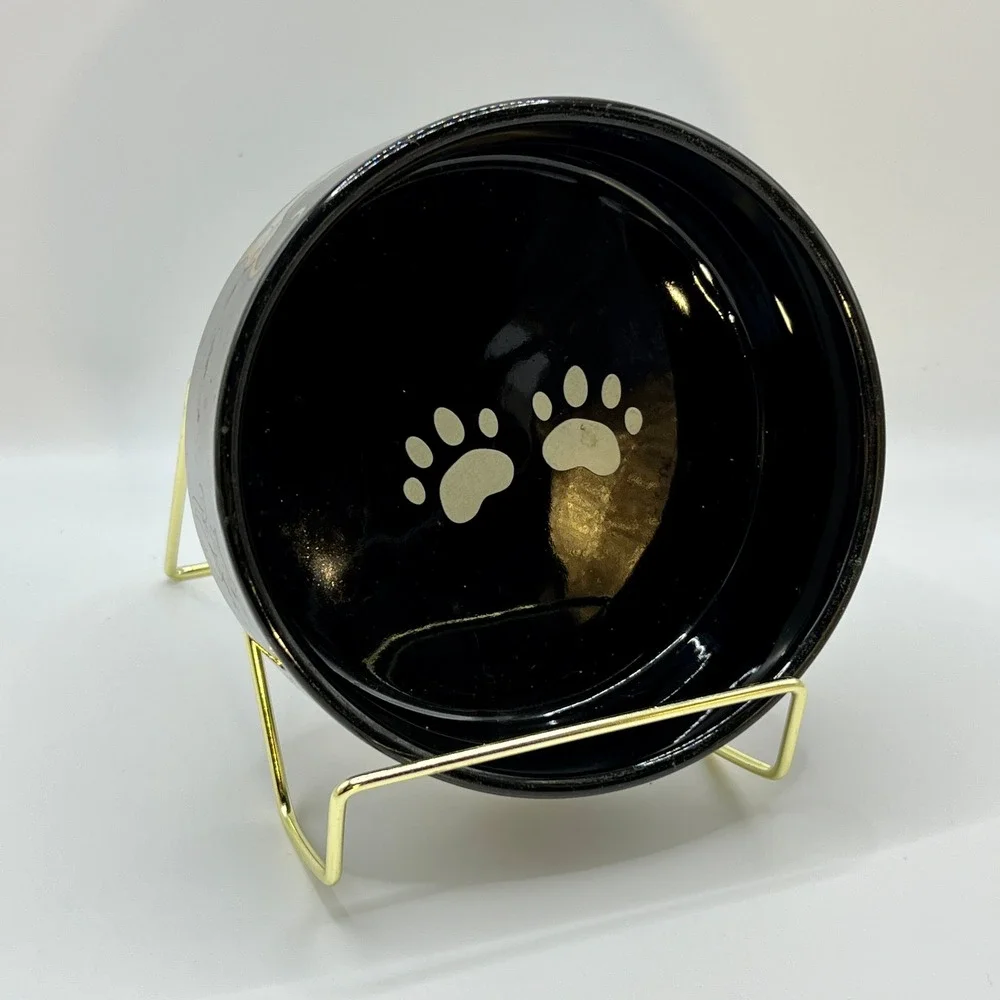 Whisker City Cat Bowl - Black - Siamese Cats Stretching